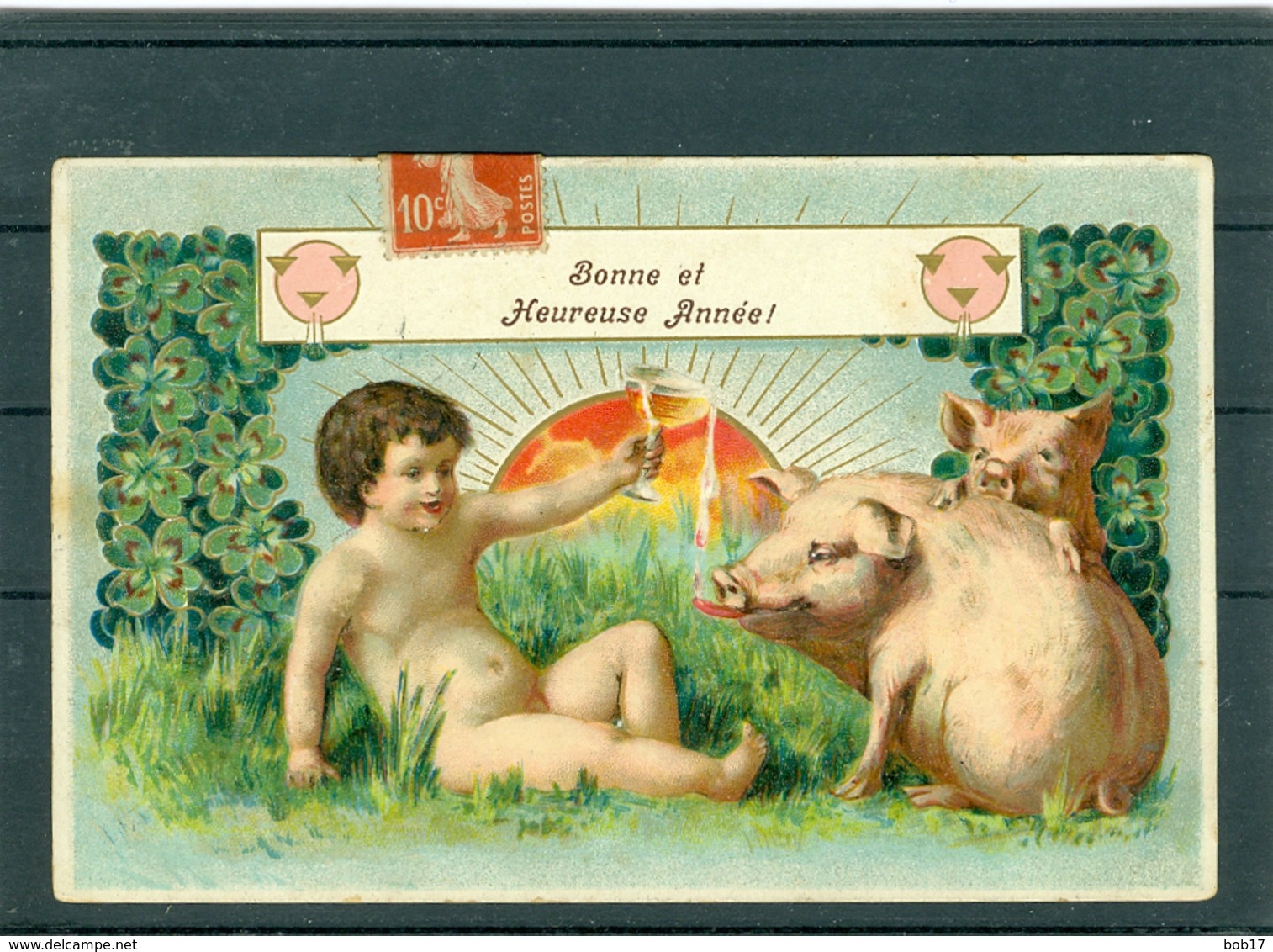 Relief - Gaufrée - Embossed - Prage - Cochon - BE - Cochons