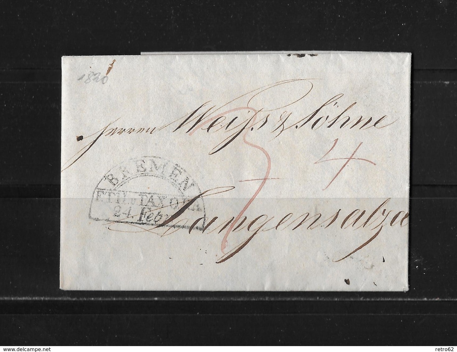 1820 VORPHILA BREMEN → Brief Bremen Nach Langensalza - Préphilatélie