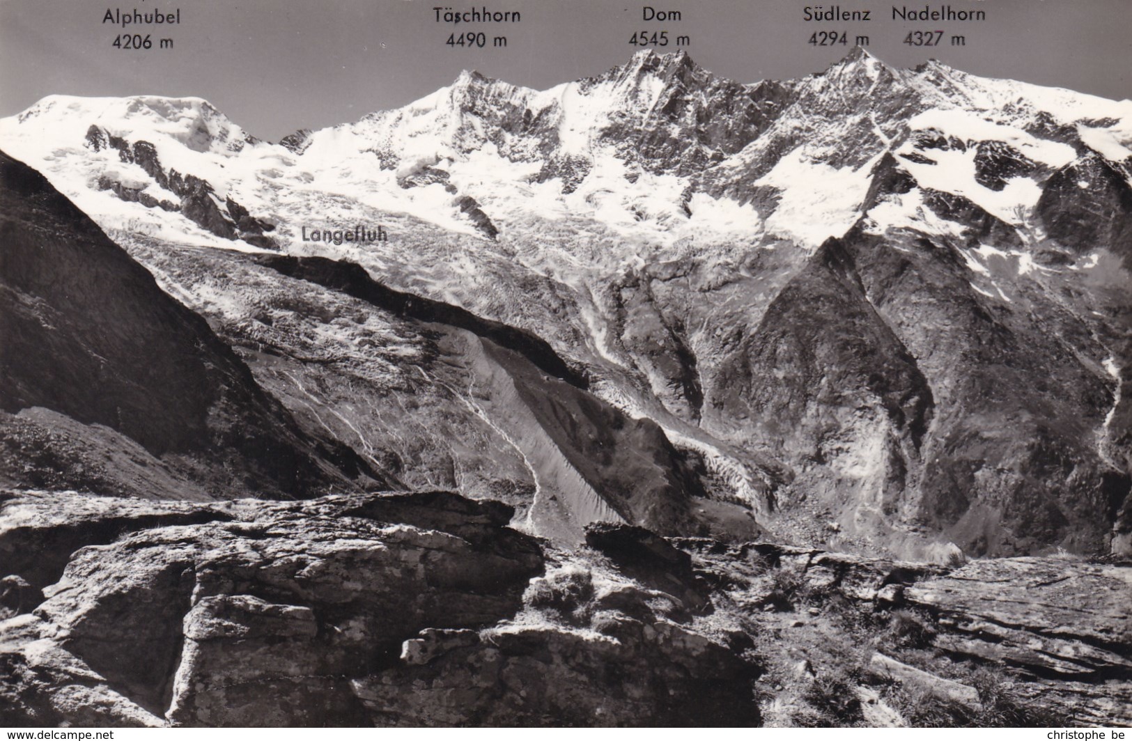 Saas Fee Langefluh Mit Feelgeltscher, Alphubel, Täschhorn, Dom, Südlenzspitze Und Nadelhorn Von Plattjen (pk56842) - Täsch