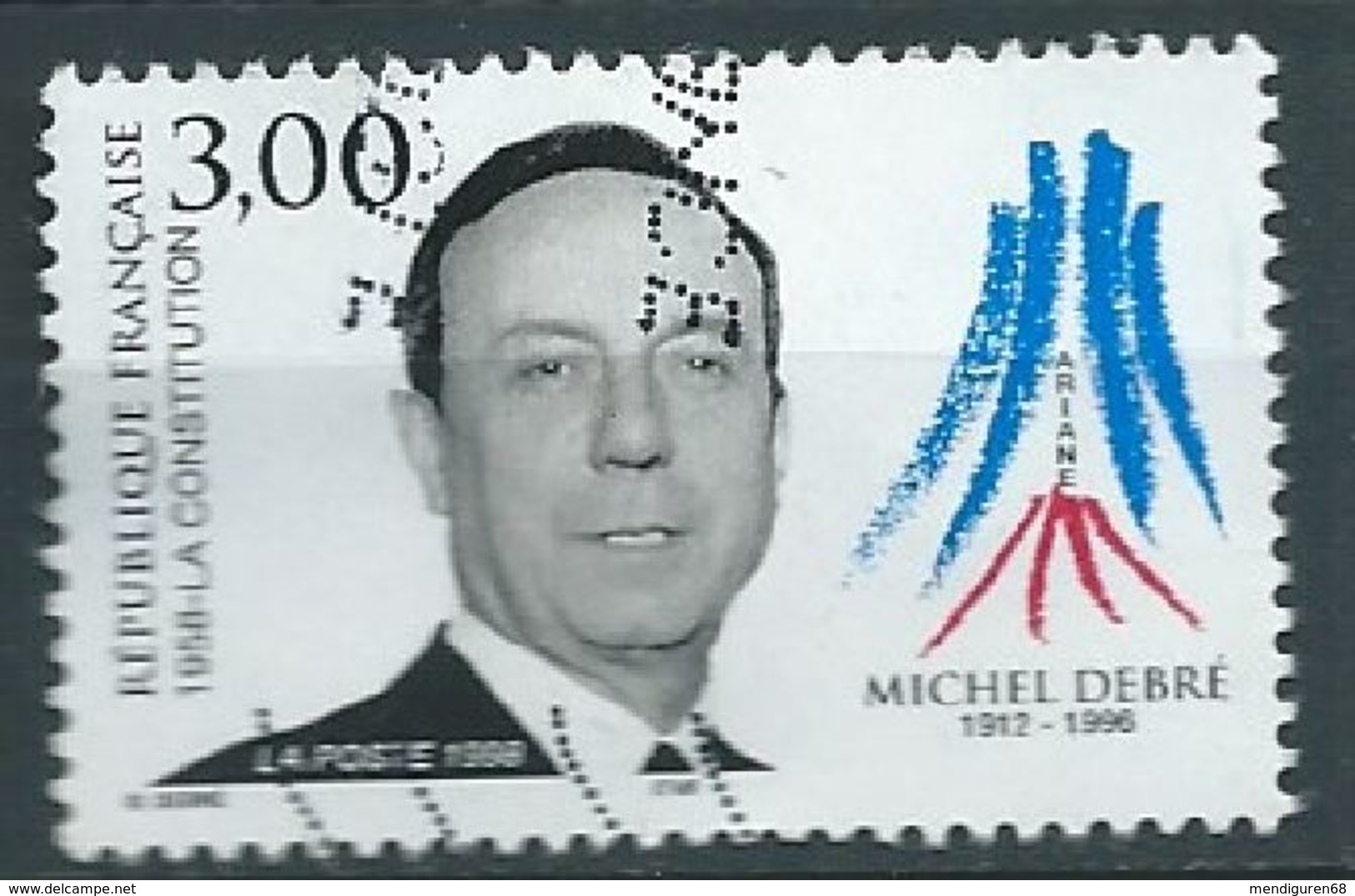 FRANCE 1998 MICHEL DEBRÉ (1912-1996) - THE 1958 CONSTITUTION USED YT 3129 MI 3269 SC 2622 SG 3462 - Gebraucht