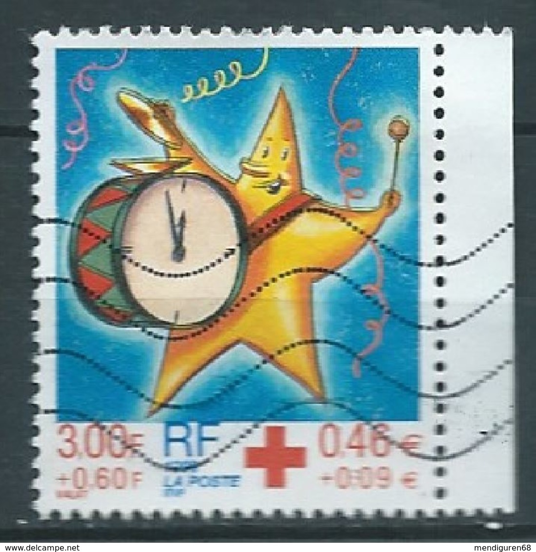 FRANCE 1999 CHRISTMAS AND NEWYEAR (RED CROSS) USED YT 3288 Mi 3429A SC B697 SG 3624 - Gebraucht