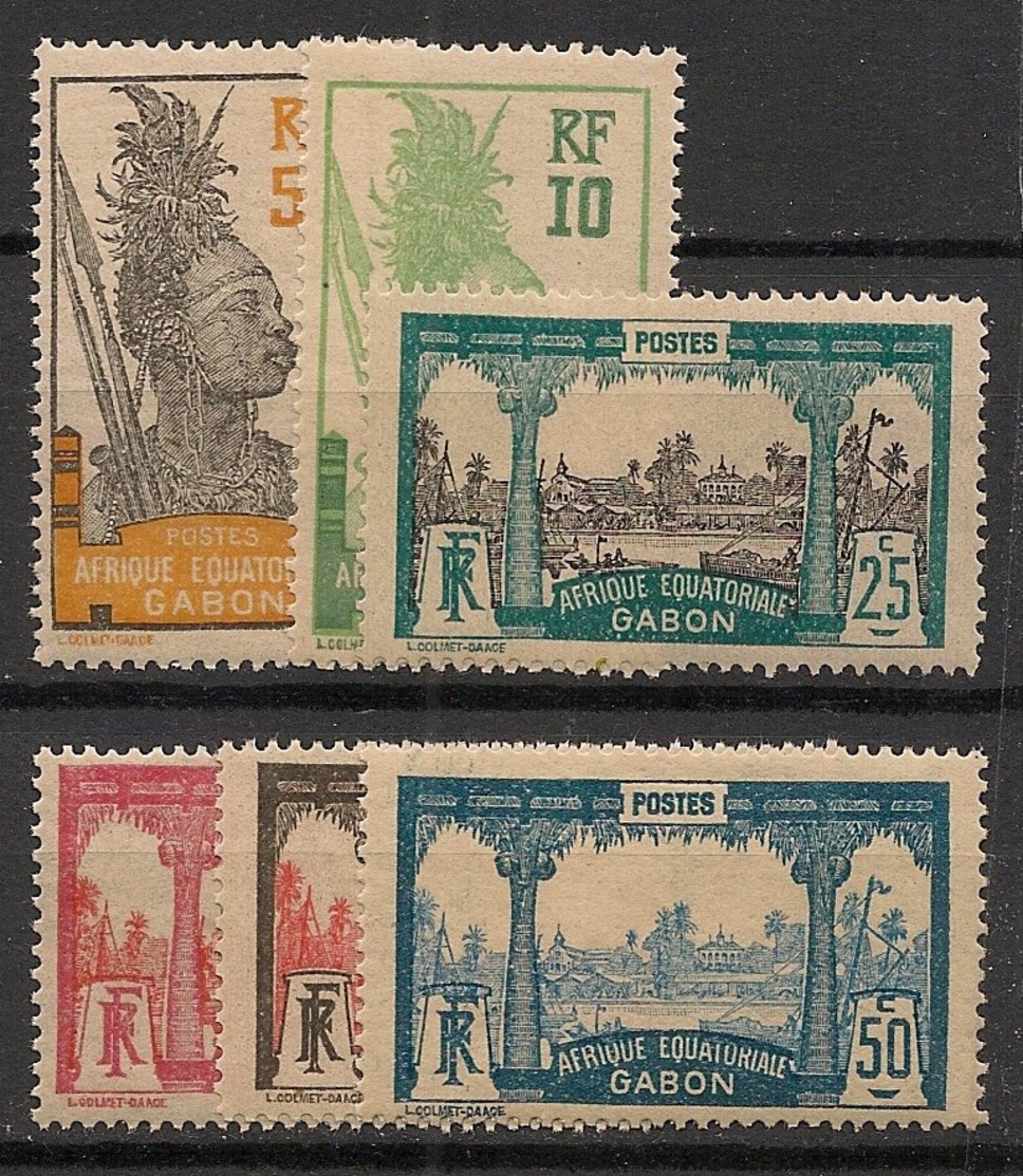 Gabon - 1922 - N°Yv. 82 à 87 - Série Complète - Neuf GC ** / MNH / Postfrisch - Neufs