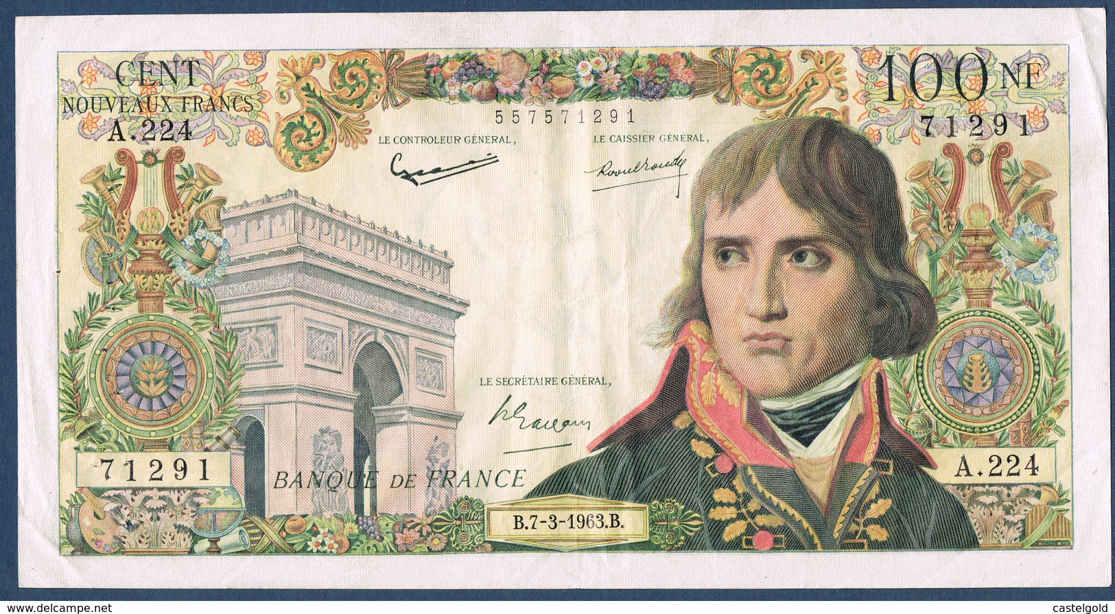 FRANCE 100 NOUVEAUX FRANCS BONAPARTE Fayette 59.20 N° 71291 A.224 En TTB - 100 NF 1959-1964 ''Bonaparte''