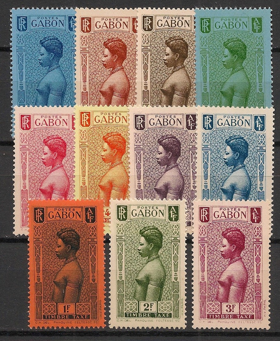 Gabon - 1932 - Taxe TT N°Yv. 23 à 33 - Série Complète - Neuf Luxe ** / MNH / Postfrisch - Neufs