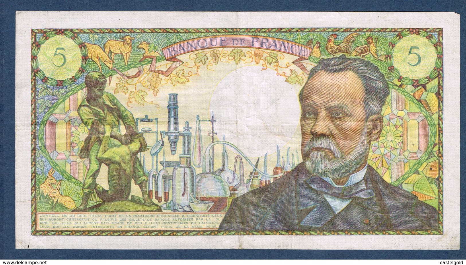 FRANCE 5 FRANCS PASTEUR 4.9.1969.D. Fayette 61.11 N° 73191 Z.112 En TTB - 5 F 1966-1970 ''Pasteur''