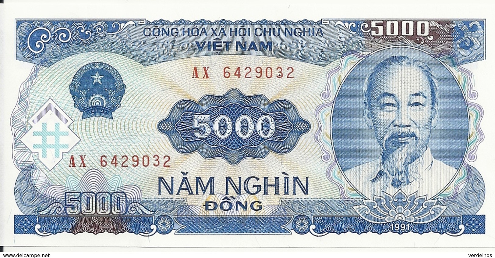 VIET NAM 5000 DONG 1991 UNC P 108 - Vietnam