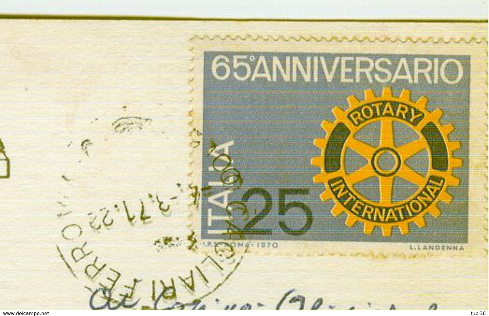 ROTARY £. 25 ,S 1134, ISOLATO TARIFFA CARTOLINA,1971,TIMBRO POSTE CAGLIARI,CHIESA SS.COSMA E DAMIANO-S.SATURNINO X BUSTO - 1971-80: Storia Postale