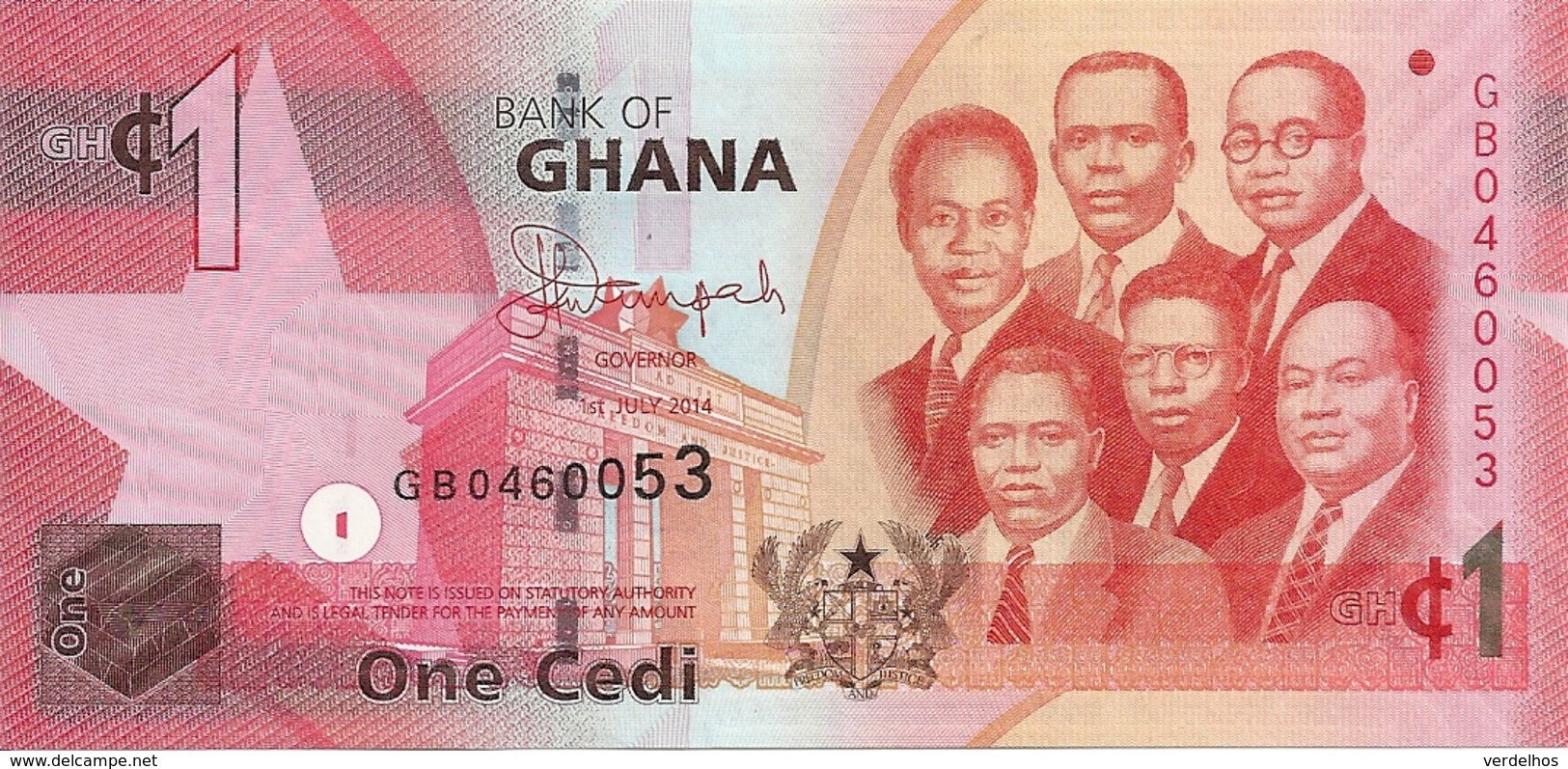 GHANA 1 CEDI 2014 UNC P 37 E - Ghana