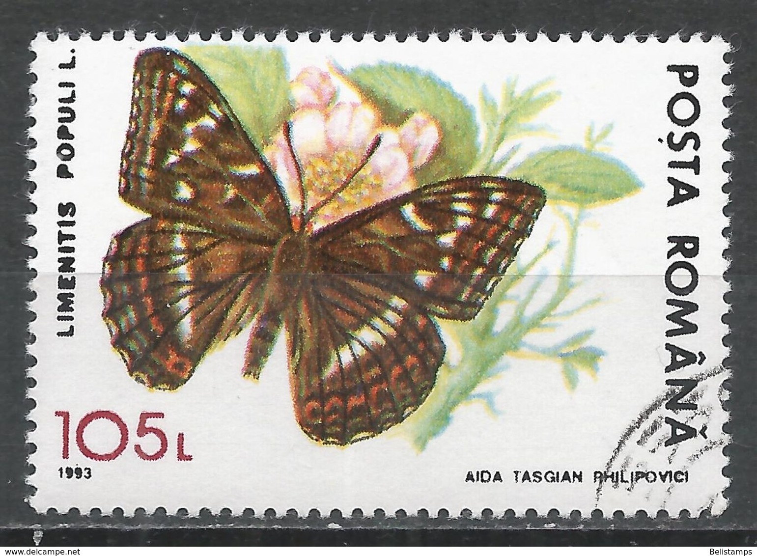 Romania 1993. Scott #3833 (U) Limenitis Populi, Butterfly * - Oblitérés