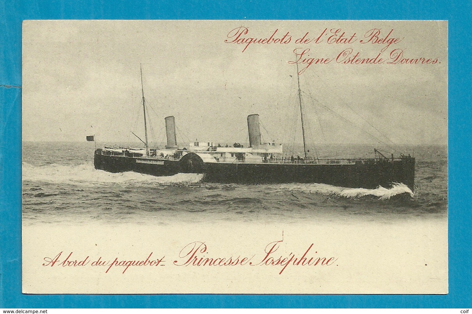 Paquebots De L'Etat Belge.-Ligne Ostende Douvres / PRINCESSE JOSEPHINE - Cartoline Piroscafi