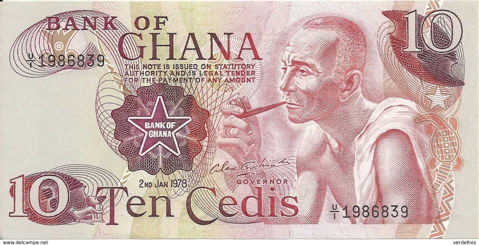 GHANA 10 CEDIS 1978 AUNC P 16 F - Ghana