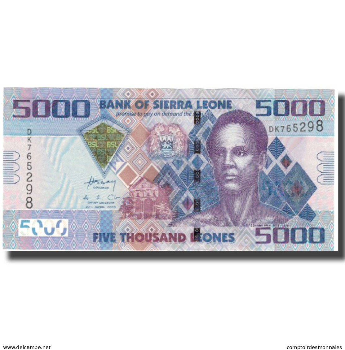 Billet, Sierra Leone, 5000 Leones, 2010, 2010-04-27, KM:32, NEUF - Sierra Leone