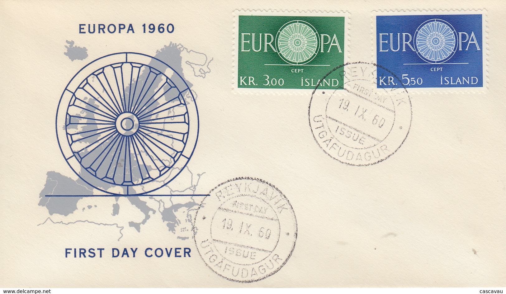 Enveloppe  FDC  1er  Jour   ISLANDE   EUROPA  1960 - 1960