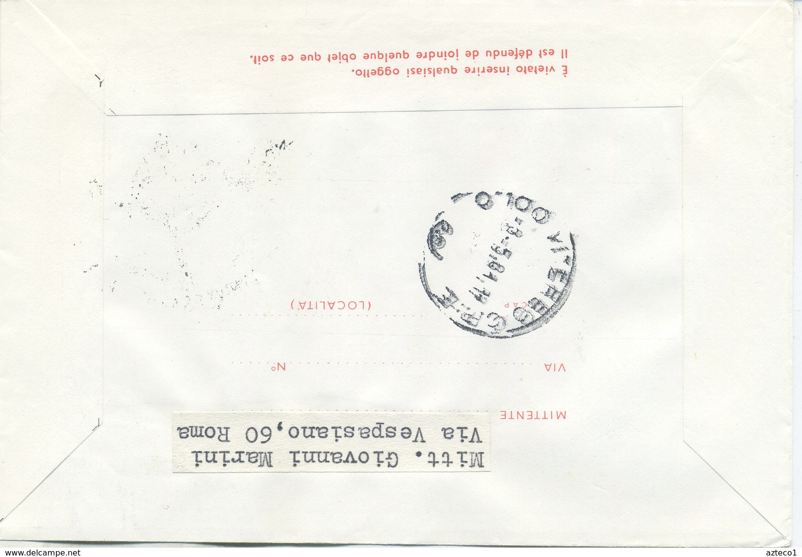 ITALIA - AEROGRAMMA 1981 - AVIAZIONE LEGGERA DELL'ESERCITO - VIAGGIATA - ANNULLO SPECIALE FDC - Interi Postali