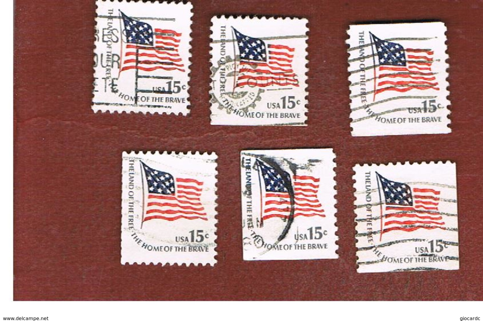 STATI UNITI (U.S.A.) - SG 1596  - 1978  AMERICAN SERIE:  FORT MCHENRY FLAG  (6 DIFFERENT PERFORATIONS)  - USED - Oblitérés