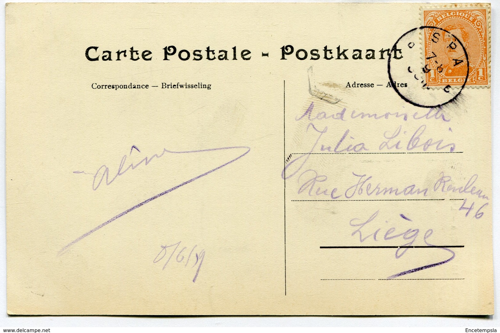 CPA - Carte Postale - Belgique - Spa - L'Eglise - 1919 (M7770) - Spa