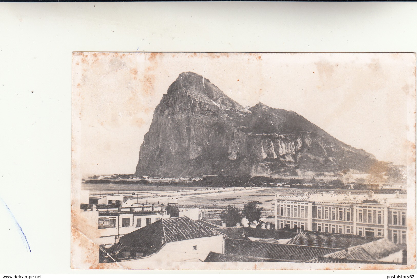 Gibilterra Per Genova, Post Card 1947  Una Piega E Fioriture. - Gibilterra