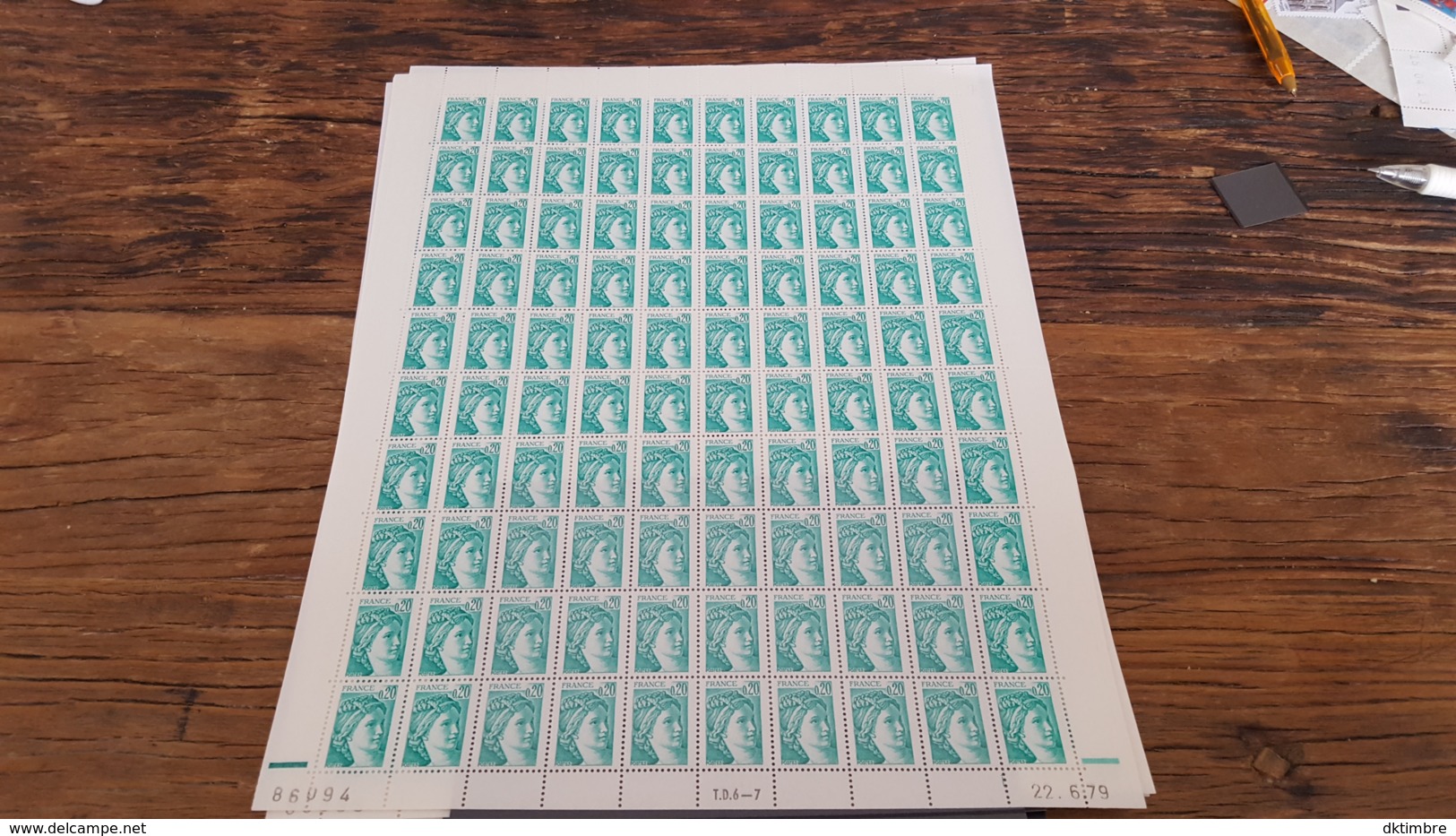 LOT 445289 TIMBRE DE FRANCE NEUF** LUXE N°1967 FEUILLE COMPLETE BLOC - Feuilles Complètes