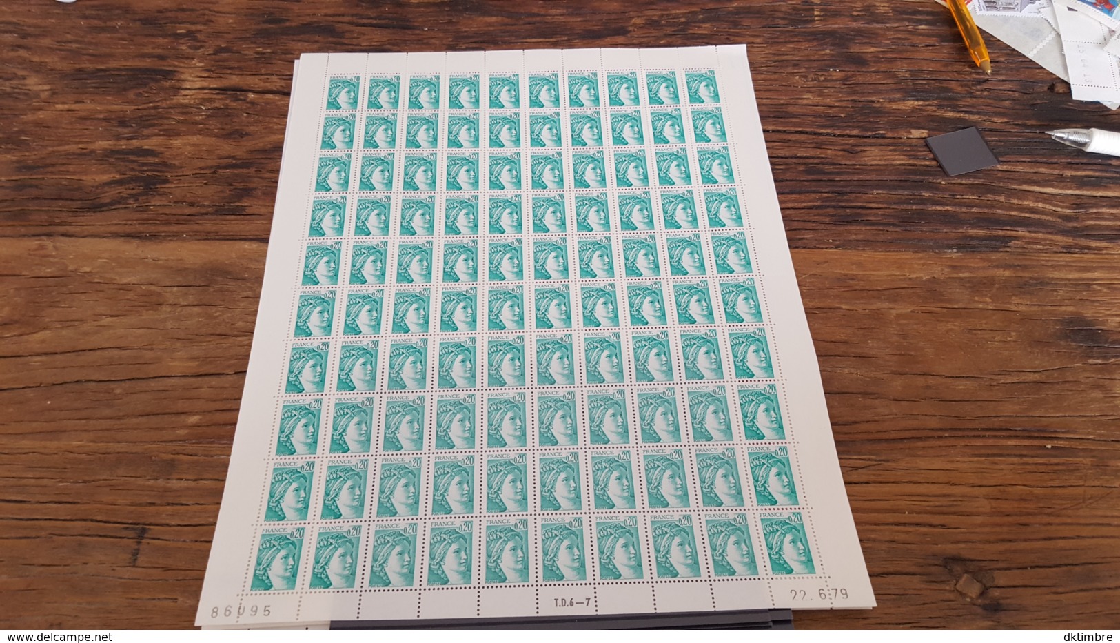 LOT 445290 TIMBRE DE FRANCE NEUF** LUXE N°1967 FEUILLE COMPLETE BLOC - Hojas Completas