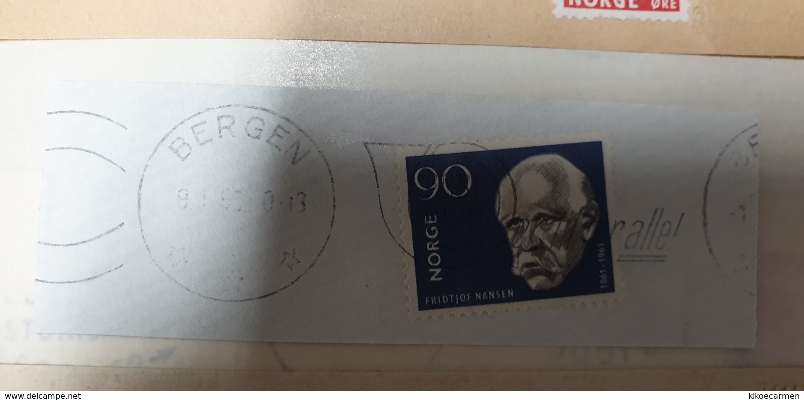 Isolated On Fragment NANSEN Norway Norge Oslo 1961 Cancel Cancellation - Usati