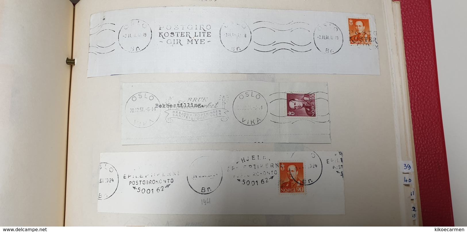 3 Fragments Postgiro Norway Norge 1961 OSLO  Cancel Cancellation - Brieven En Documenten