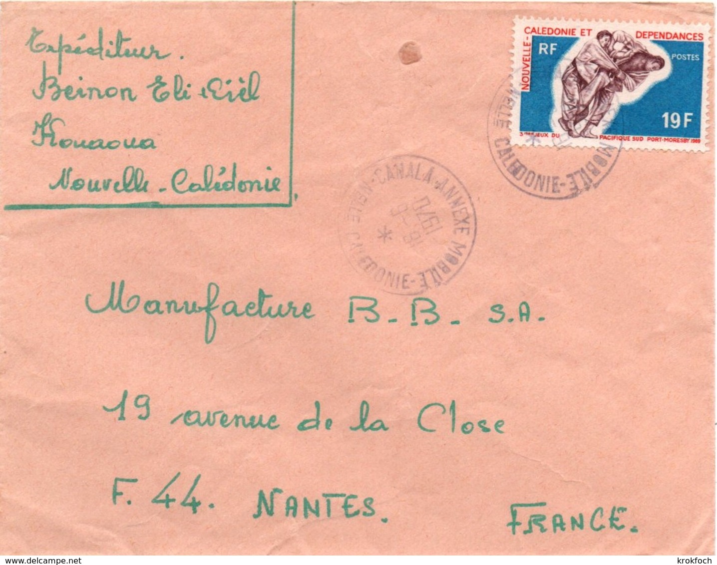 Canala Annexe Mobile 1970 Nelle Calédonie - Lettre Brief Cover - Couronne Mal Montée - Lettres & Documents