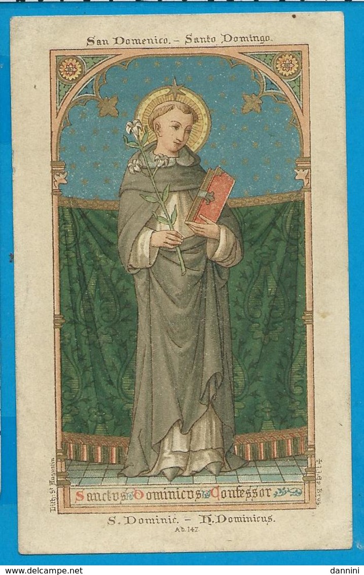 Holycard    St. Augustin    147    St. Domenicus Confessor - Images Religieuses