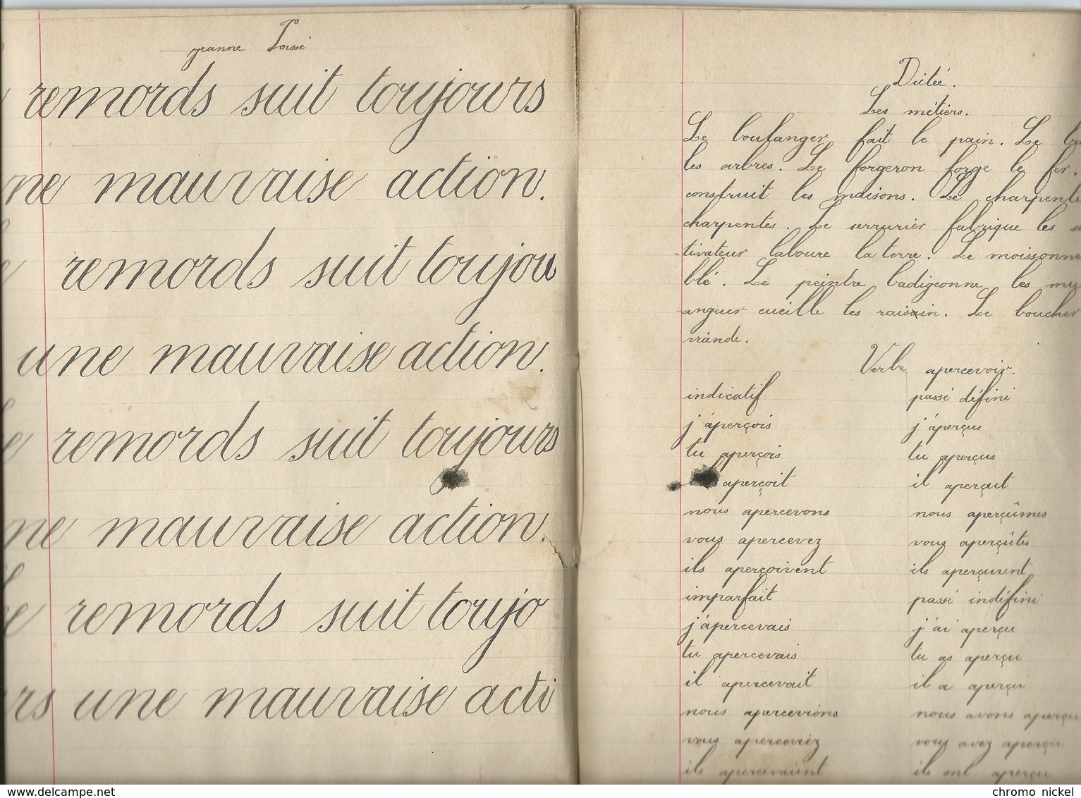 La PERDRIX Cahier Complet Couverture Protège-cahier +/- 1900 3 Scans - Protège-cahiers