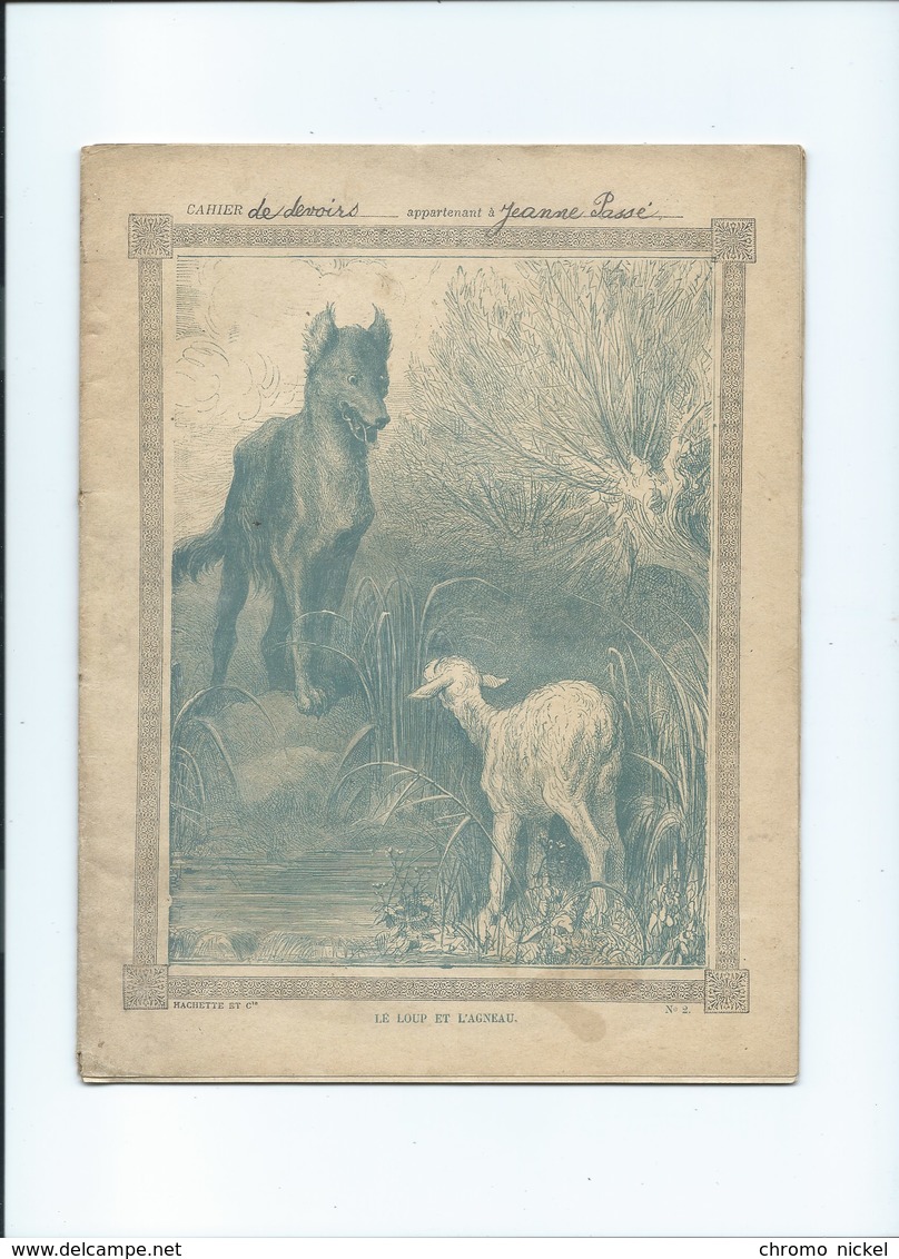 Le Loup Et L'Agneau Fables De La Fontaine Cahier Complet Mais Désolidarisé ! Couverture Protège-cahier +/- 1900 3 Scans - Protège-cahiers