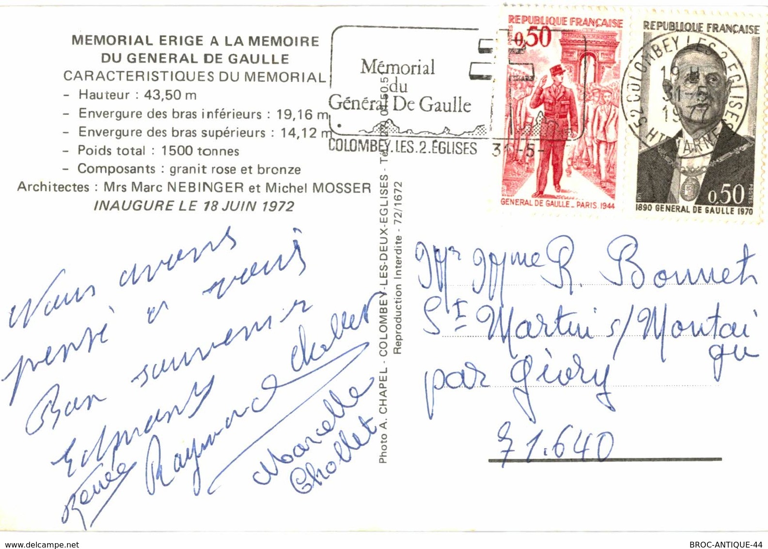 LOT N°1238 - LOT DE 60 CARTES DE COLOMBEY-LES-DEUX-EGLISES ETDU Gal DE GAULLE +CARTE LETTRE DERNIER SCAN + JOLIES PHOTOS