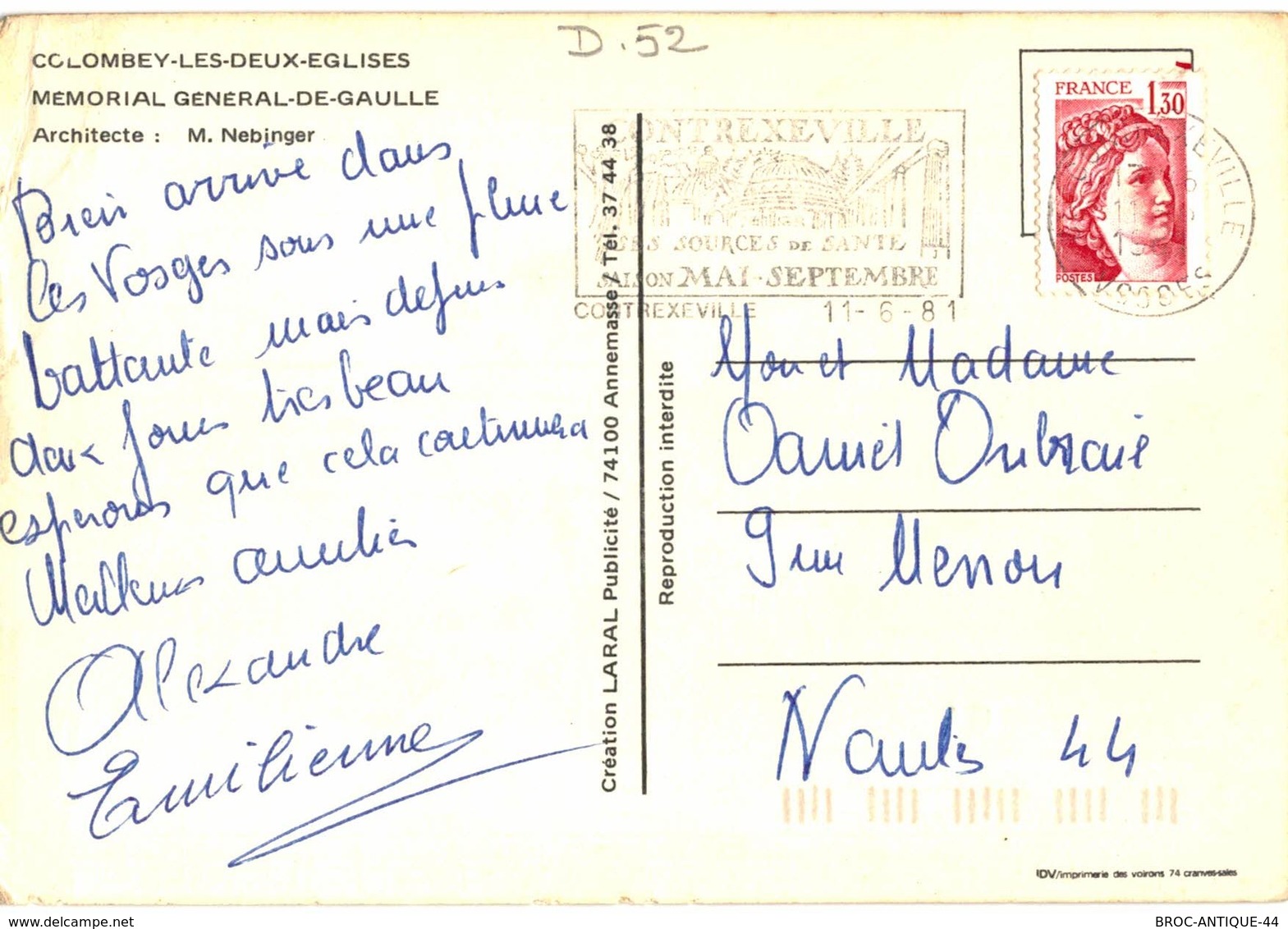 LOT N°1238 - LOT DE 60 CARTES DE COLOMBEY-LES-DEUX-EGLISES ETDU Gal DE GAULLE +CARTE LETTRE DERNIER SCAN + JOLIES PHOTOS