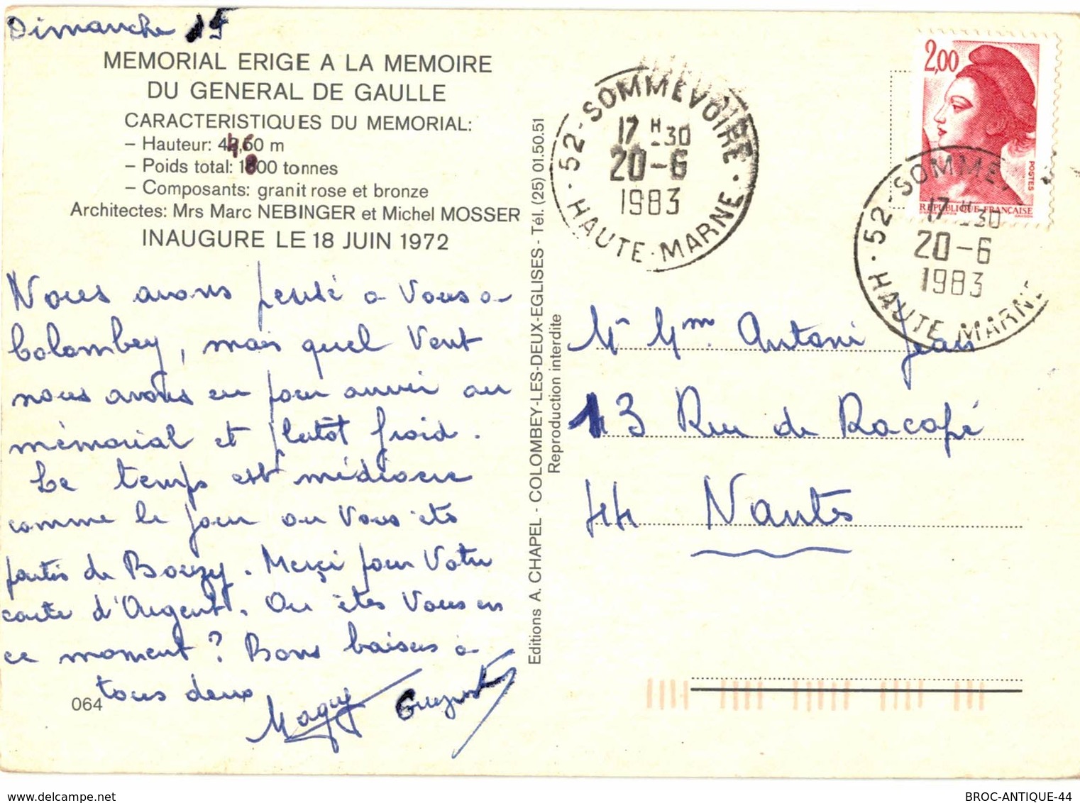 LOT N°1238 - LOT DE 60 CARTES DE COLOMBEY-LES-DEUX-EGLISES ETDU Gal DE GAULLE +CARTE LETTRE DERNIER SCAN + JOLIES PHOTOS