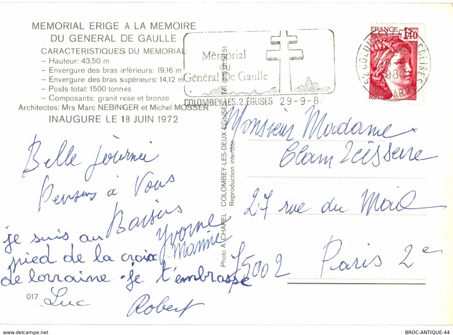 LOT N°1238 - LOT DE 60 CARTES DE COLOMBEY-LES-DEUX-EGLISES ETDU Gal DE GAULLE +CARTE LETTRE DERNIER SCAN + JOLIES PHOTOS