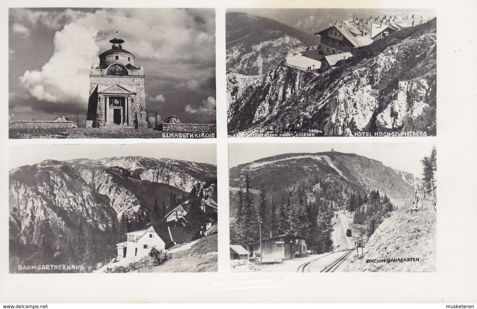 Austria PPC Schneeberg Station Baumgarten Elisabethkirche Hotel Hochschneeberg BRUCK/Mur-Bischoff 195? Echte Real Photo - Schneeberggebiet