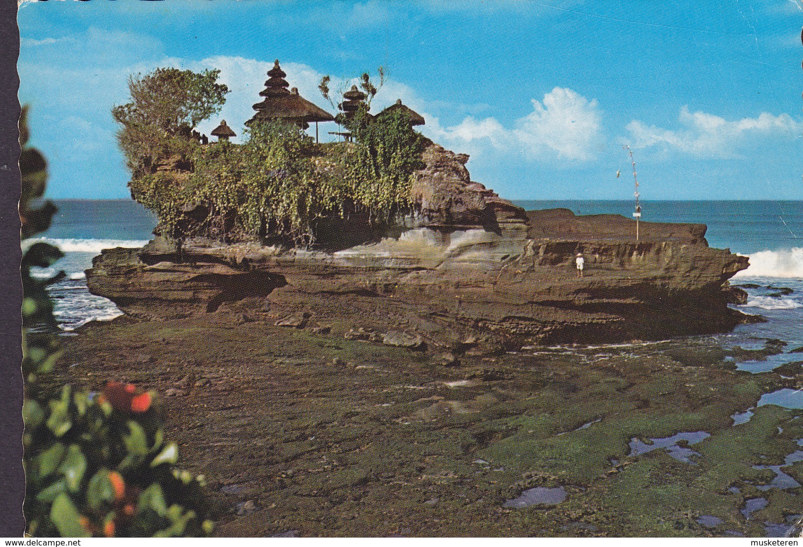 Indonesia PPC The Holy Rock Of Tenahlot, Bali PAREPARE 1977 SEON Schweiz (2 Scans) - Indonesien