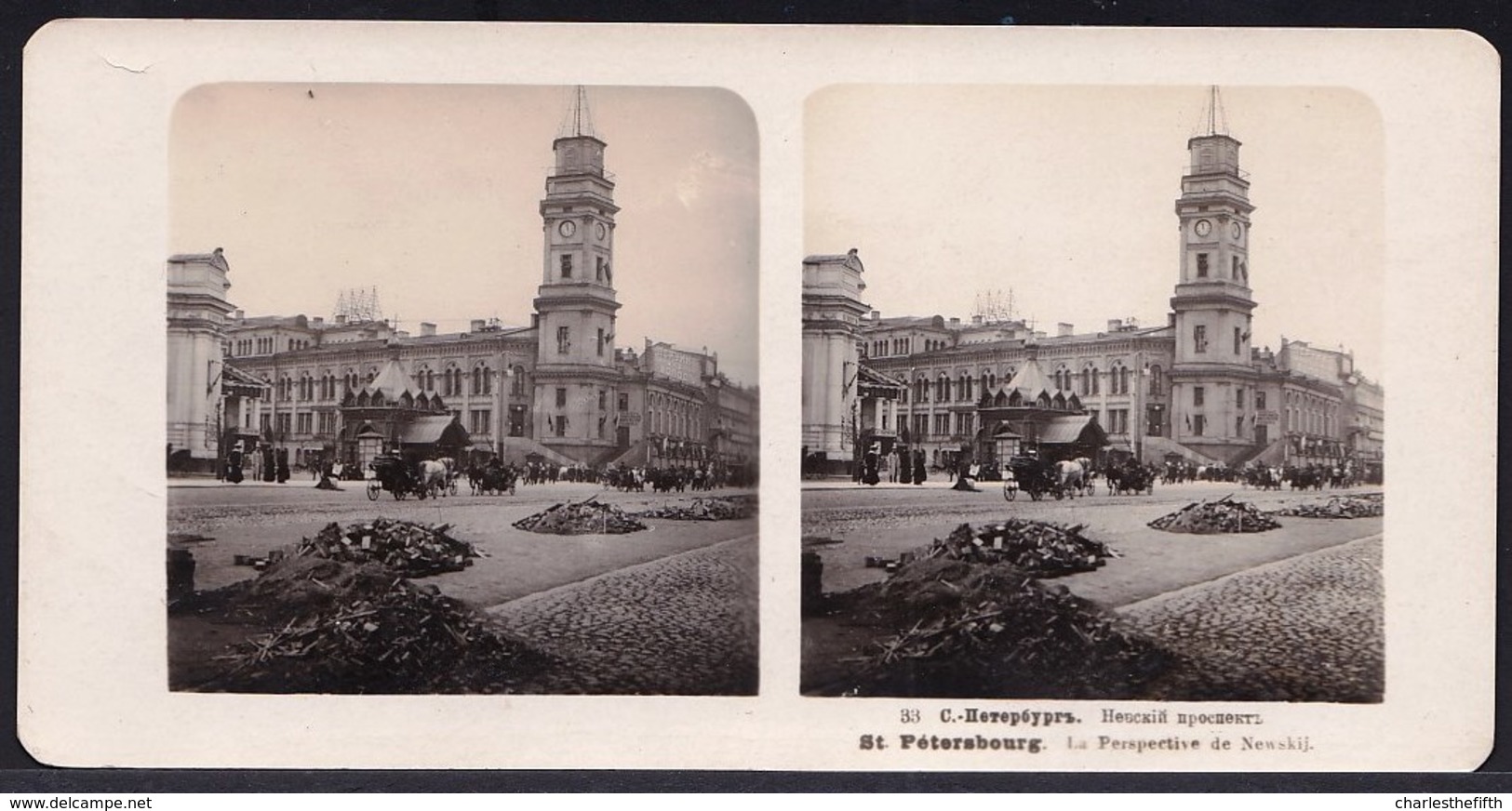 Photo Stéréoscopique Stéréo Russie Saint Petersbourg La Perspective De Newskij - 1905 Steglitz Berlin - Photos Stéréoscopiques