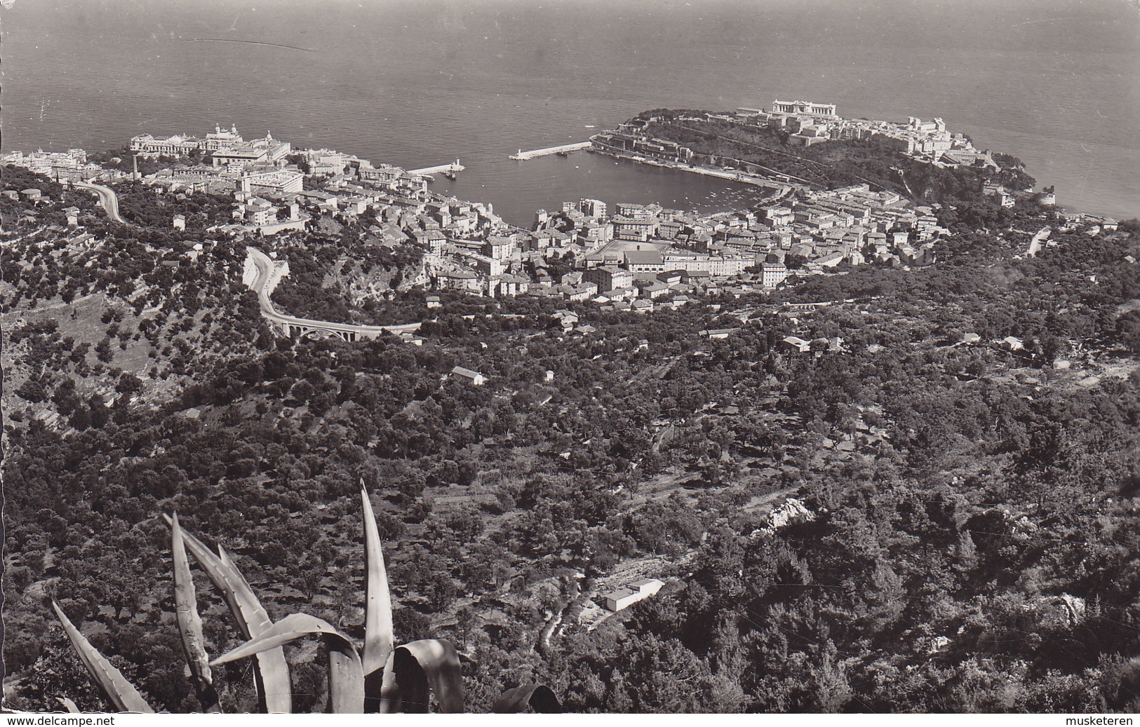 Monaco PPC La Cote D'Azur Vue Generale Prise De La Turbie MONTE-CARLO 1955 Echte Real Photo Véritable (2 Scans) - Mehransichten, Panoramakarten