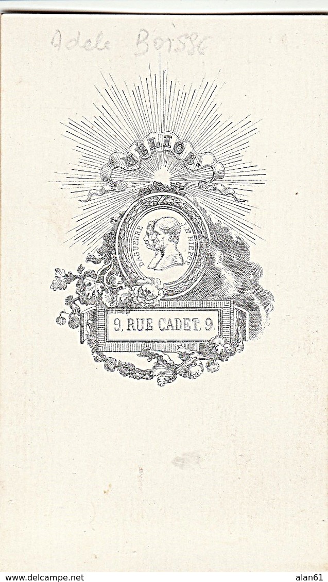 PHOTO CDV ADELE BOISSE FEMME CHIC COIFFE  MODE SECOND EMPIRE  Cabinet HELIOS BERNE BELLECOUR  A PARIS - Antiche (ante 1900)