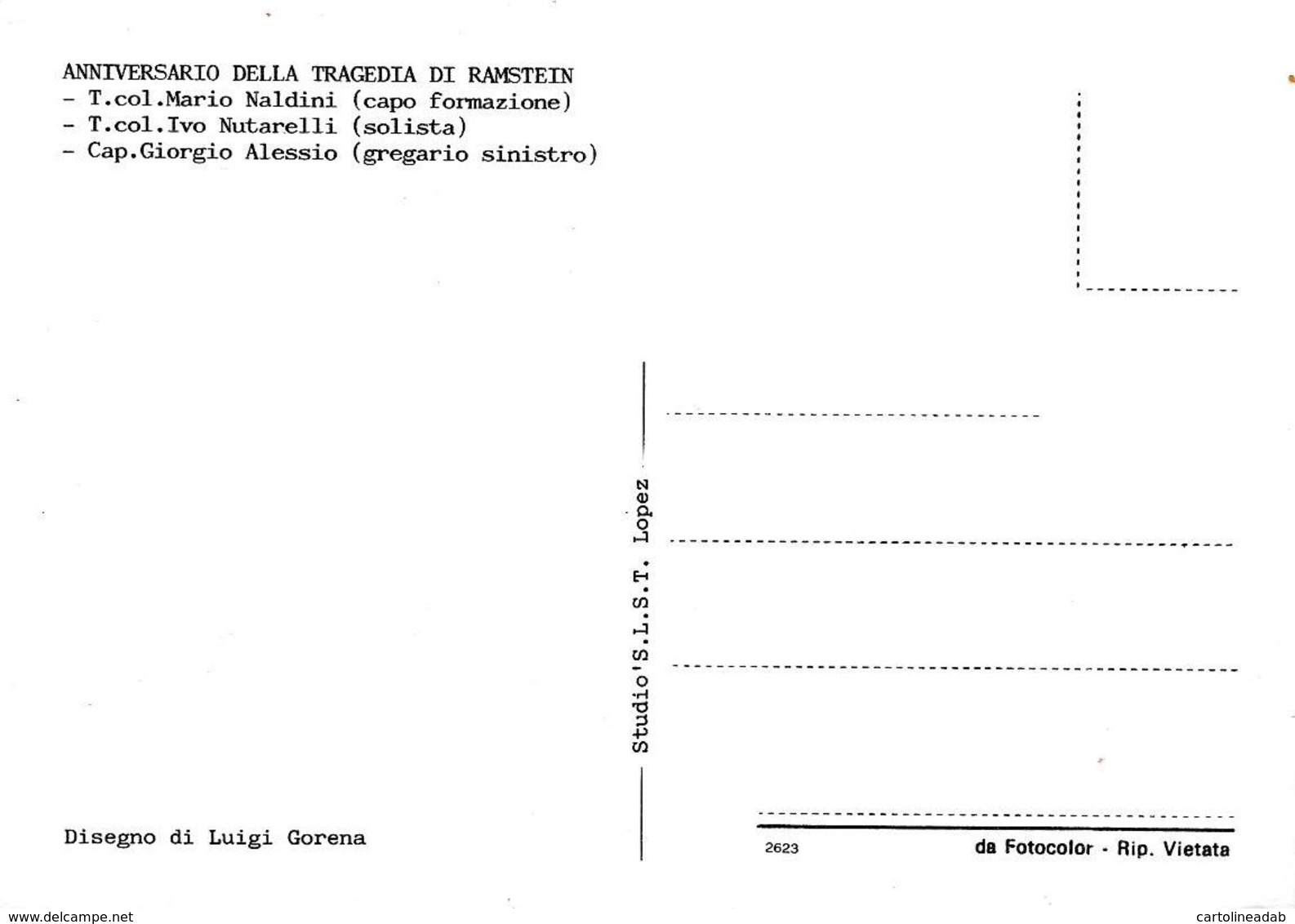 [MD2877] CPM - RAMSTEIN - ANNIVERSARIO DELLA TRAGEDIA - 28 AGOSTO 1988 - DISEGNO DI LUIGI GORENA - Non Viaggiata - Incidenti