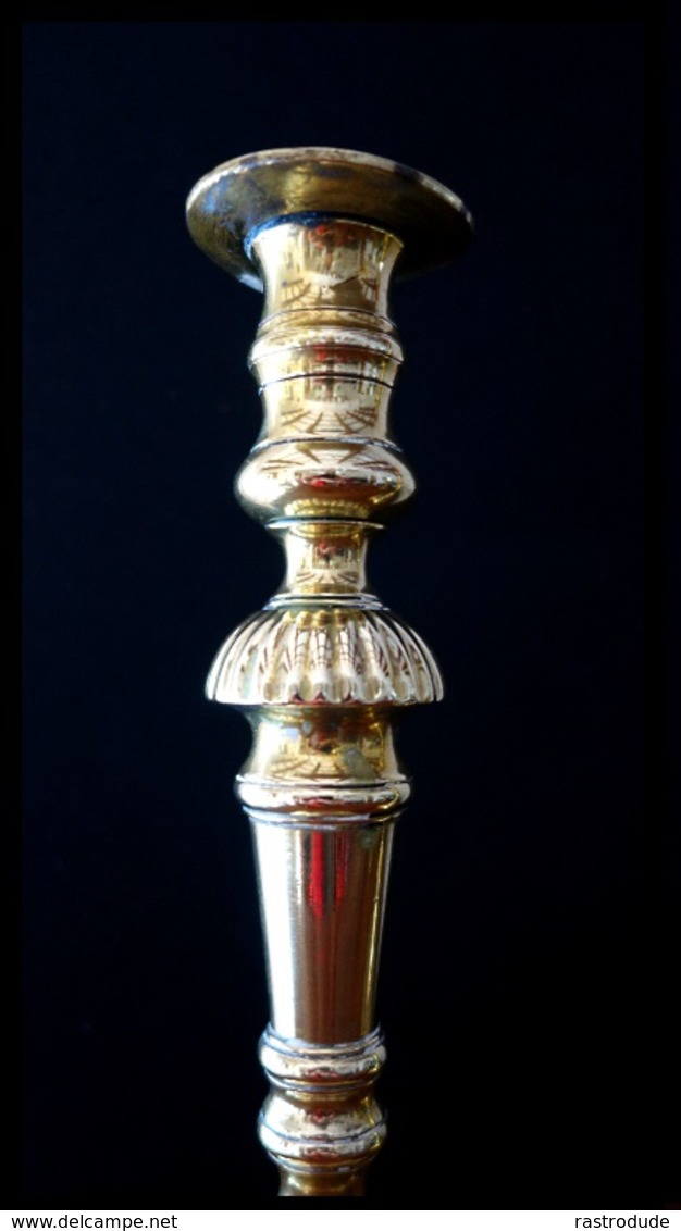 Early - Mid XIX C. English Brass Beehive Candlesticks - Kerzenhalter - Bougeoirs - Bronzes