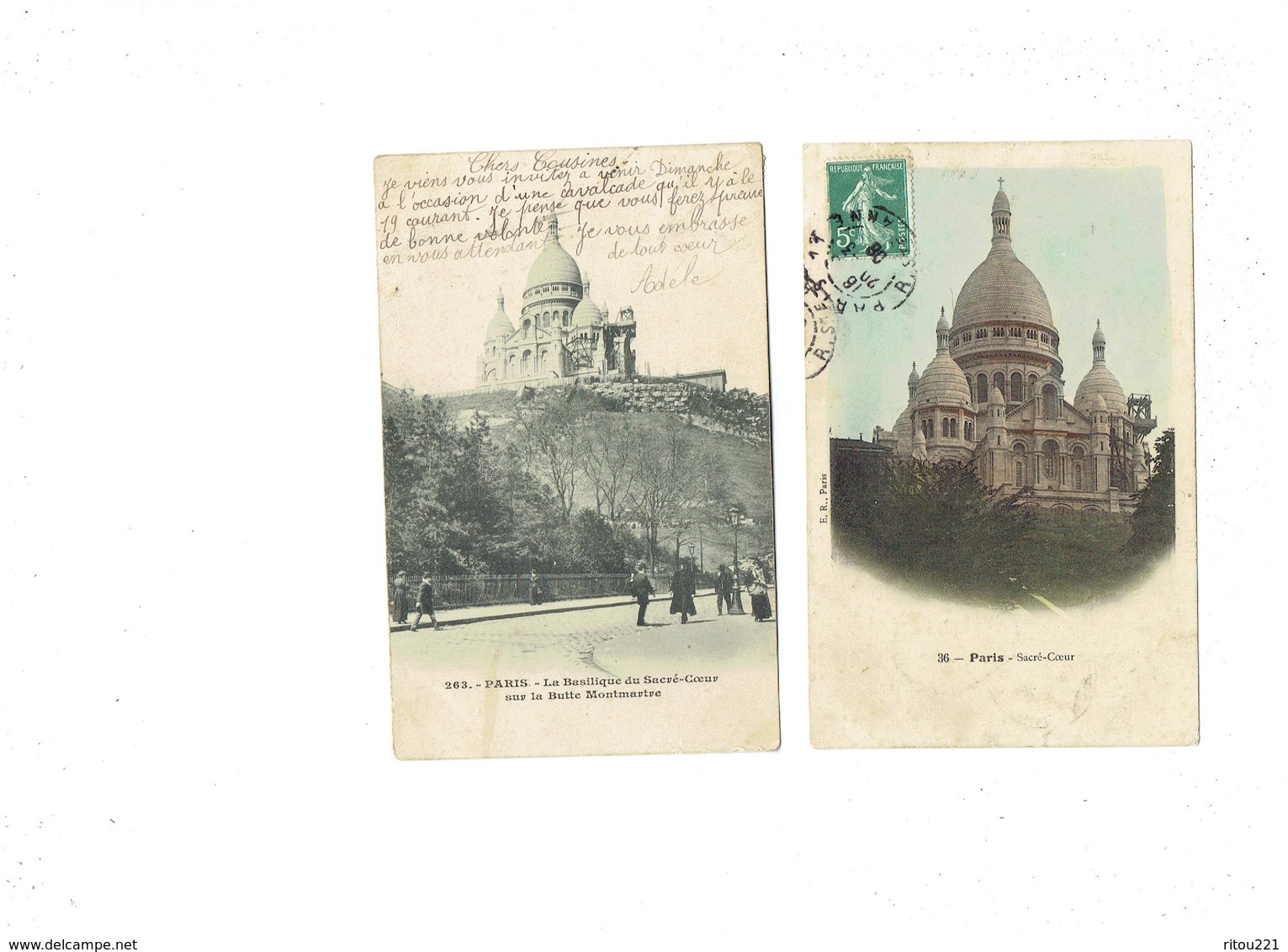 Lot 4 Cpa - 75 - PARIS -  Montmartre Sacré Coeur - Travaux échafaudage - Animation - E.R. 36 / 263 - Sacré Coeur