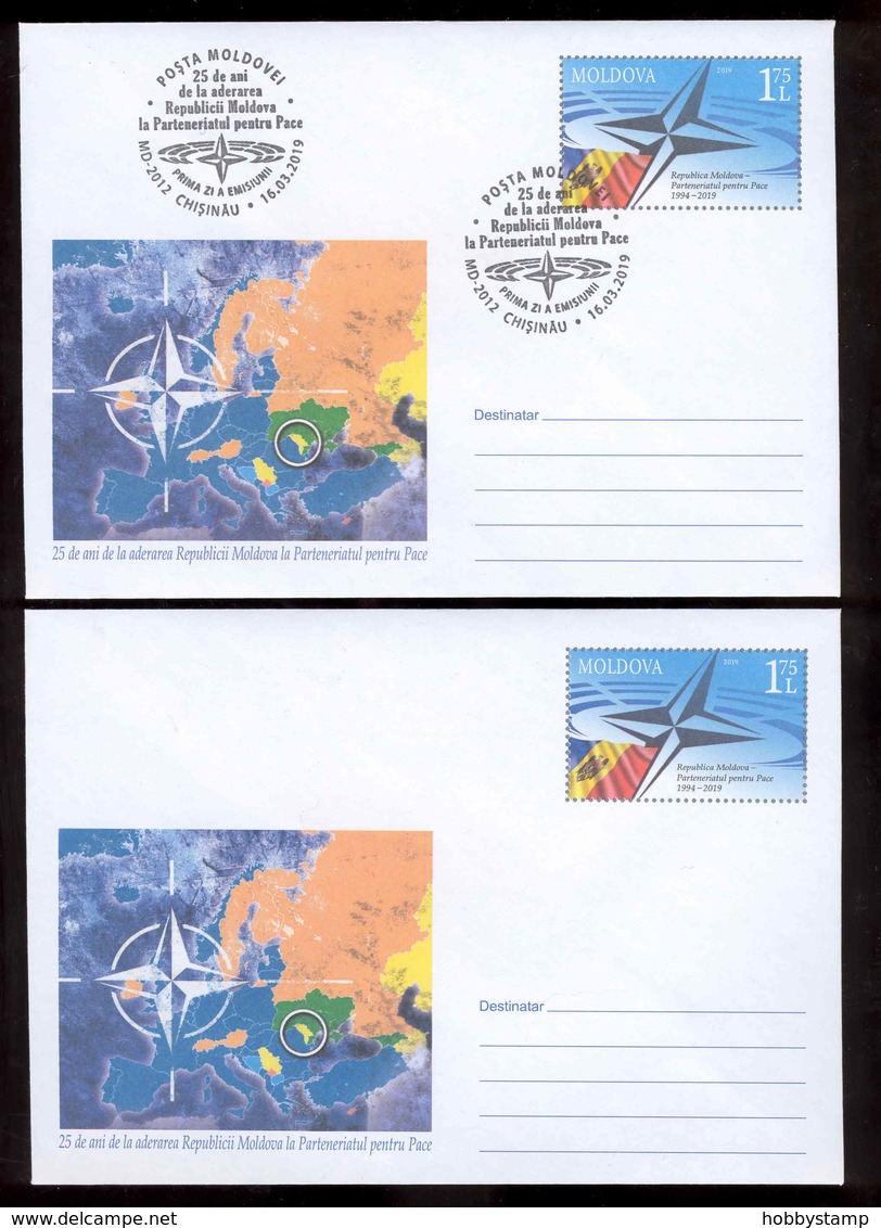 Moldova 2019 25 Years Since Republic Of Moldova Joined The “Partnership For Peace” Pre-paid Envelope+FDC - Moldova