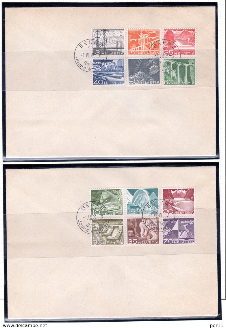 1949 Zum:297-308 2 Fdc. French Text  (ch251) - FDC