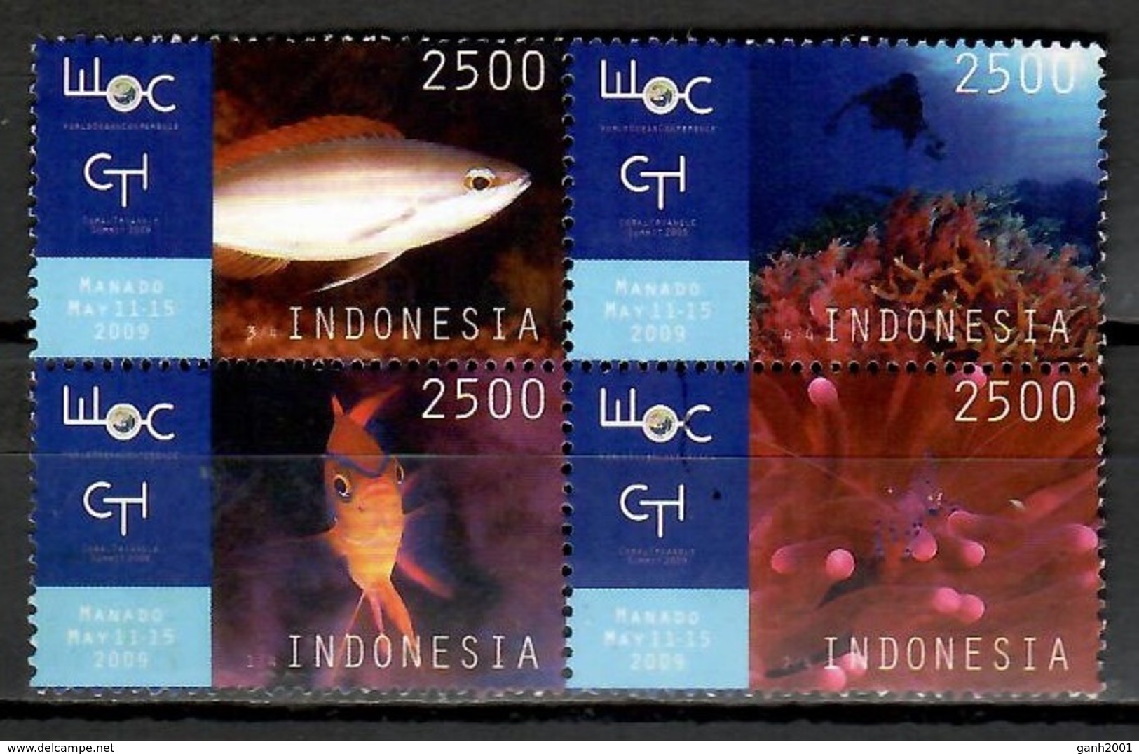 Indonesia 2009  / Fish Fishes Corals MNH Peces Poissons Corales Fische / Cu11522  C5-21 - Peces