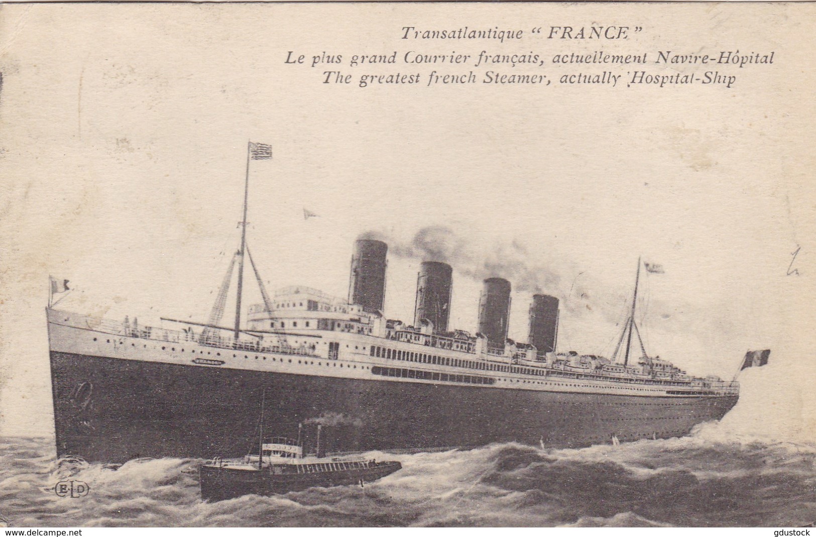 Transatlantique "France" - Le Plus Grand Courrier Français, Actuellement Navire-Hôpital - Autres & Non Classés