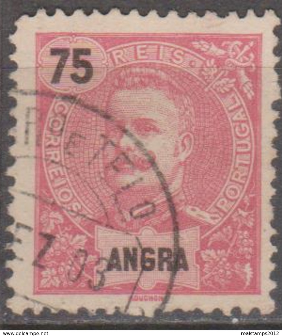 ANGRA  (Açores) - 1897,  D. Carlos I.  75 R.    D. 11 3/4 X 12  (o)   MUNDIFIL  Nº 20 - Angra