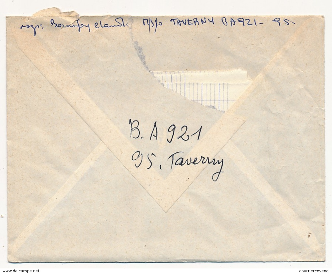 FM Drapeau Sur Enveloppe OMEC Taverny (Val D'Oise) / Base Aérienne 921 95 TAVERNY - Le Vaguemestre - Military Postage Stamps