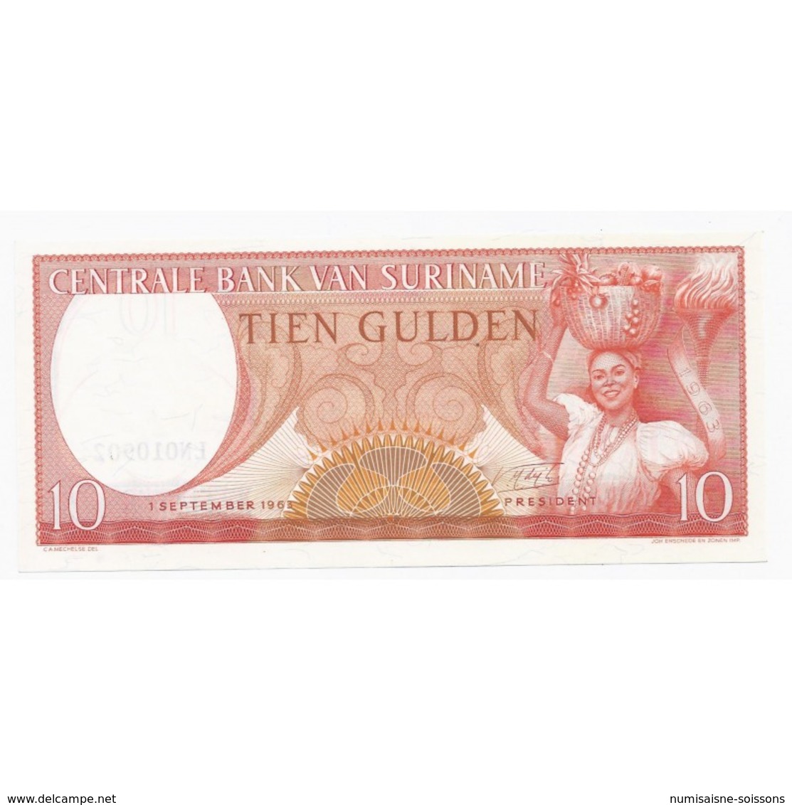 SURINAME - PICK 121 - 10 GULDEN - 01.09.1963 - NEUF - - Surinam