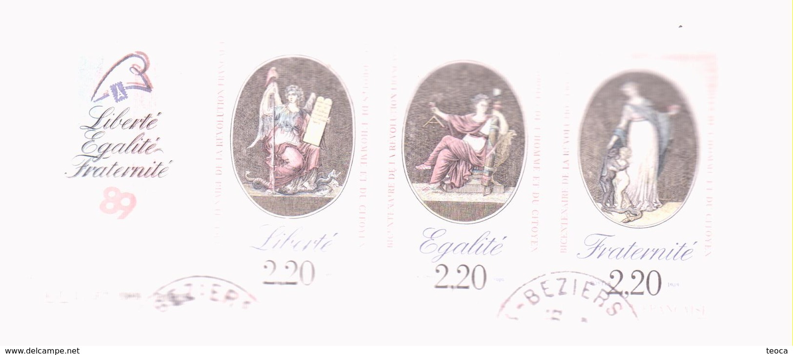 FRANCE 1989 MI 2708, AND 2720, BICENTENAIRE DE LA REVOLUTION FRANCAISE - Usati