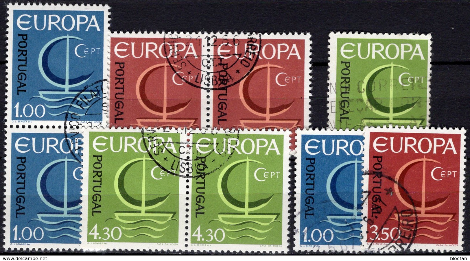 Segelboot CEPT 1966 Portugal 1012/4+Paar O 21€ Gemeinsame Motiv In Einen Boot Mit Segel Ship Bf Topic United EUROPA - 1966